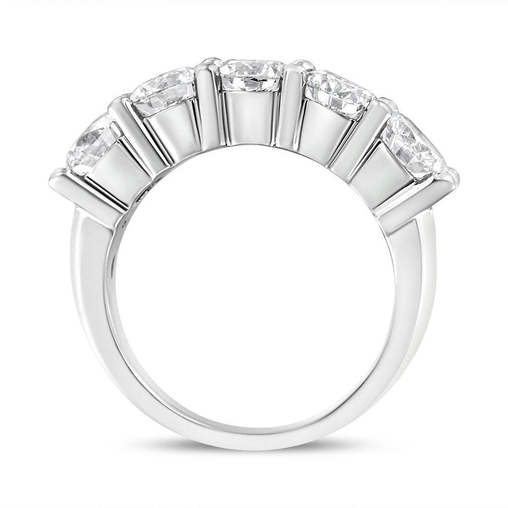 商品Haus of Brilliance|14K White Gold 3.0 Cttw Lab Grown Diamond Shared Prong Set 5 Stone Anniversary Band Ring,价格¥25244,第4张图片详细描述