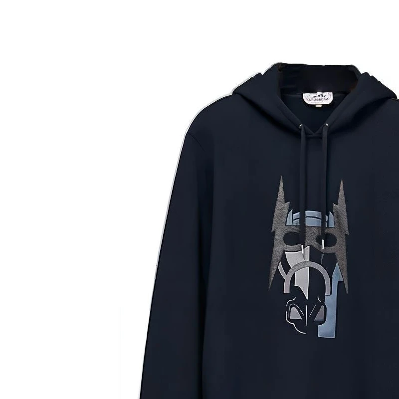 商品[国内直发] Hermes|FW22 马头图案印花连帽卫衣 男款 海军蓝,价格¥6299,第5张图片详细描述