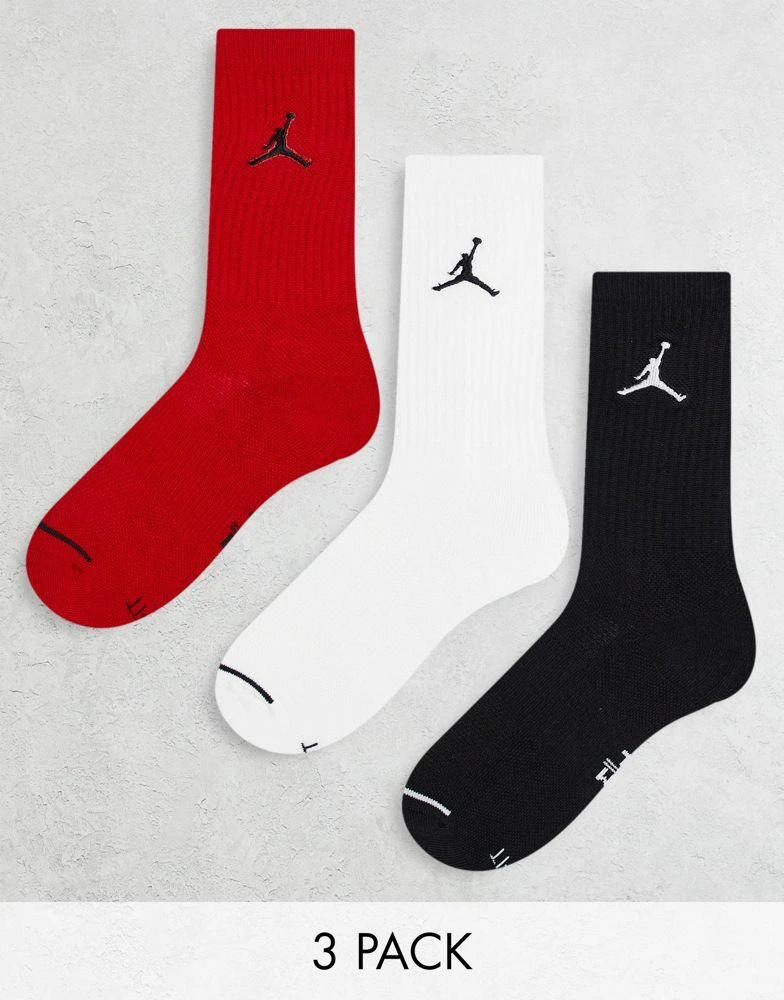 商品Jordan|Jordan Everyday Max 3 pack socks in black/white/red,价格¥162,第1张图片