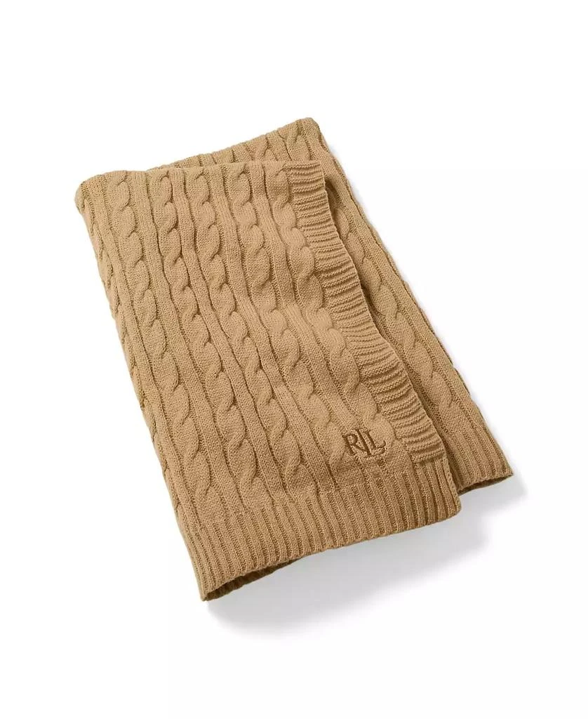 商品Ralph Lauren|Jamie Cable-Knit Throw, 50" x 60",价格¥442,第3张图片详细描述