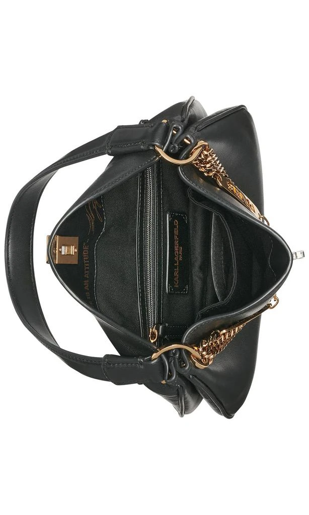 商品Karl Lagerfeld Paris|NADINE SHOULDER BAG WITH GOLD CHAINS,价格¥1558,第4张图片详细描述
