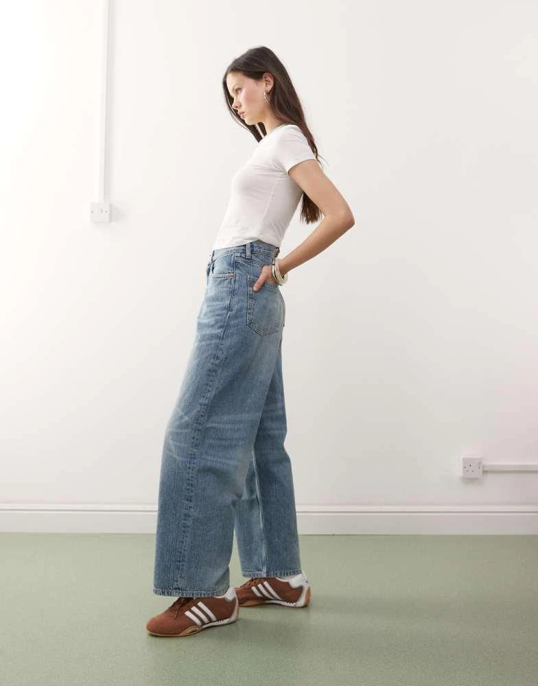 商品Weekday|Weekday Unisex Astro baggy wide leg jeans in blue,价格¥206,第3张图片详细描述