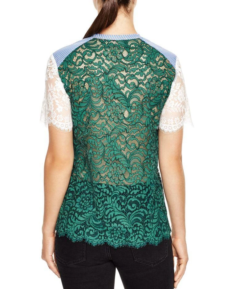 商品Sandro|Meryl Color-Blocked Lace Top,价格¥1311,第2张图片详细描述
