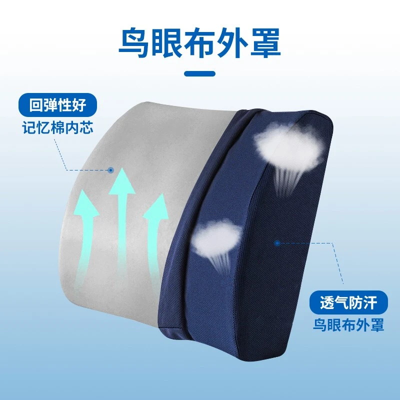 福物区 慢回弹靠垫办公室腰垫汽车腰靠 腰枕腰背抱枕靠枕垫腰托 沙发座椅 靠背车载垫子 标配 商品