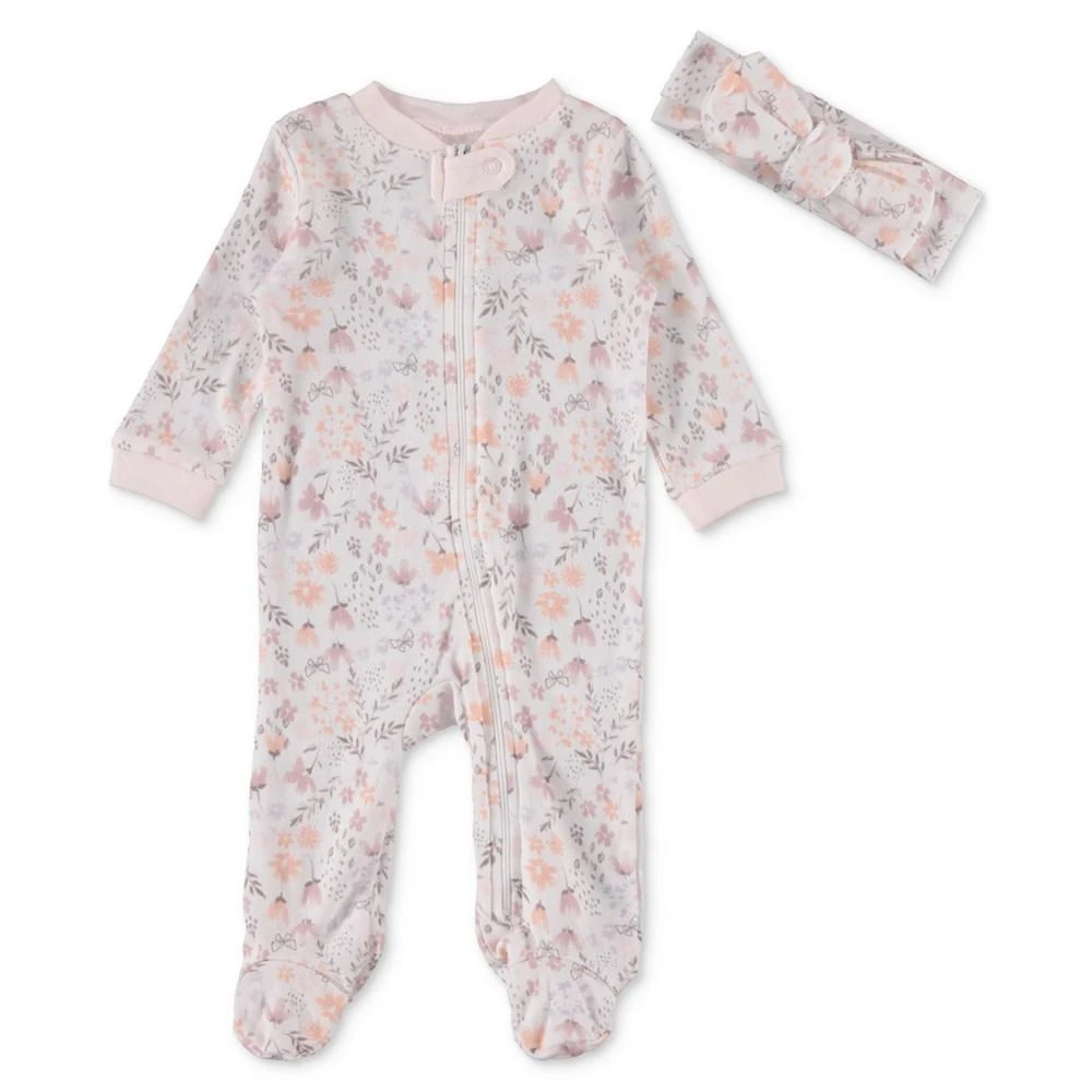 商品Chickpea|Baby Girls Floral Sleep and Play and Headband, 2 Piece Set,价格¥108,第1张图片