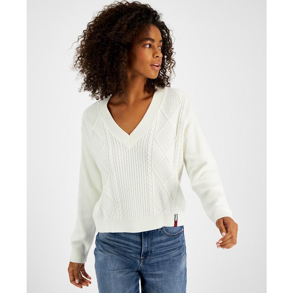 商品Tommy Jeans|Women's Cable-Knit Sweater,价格¥360,第1张图片