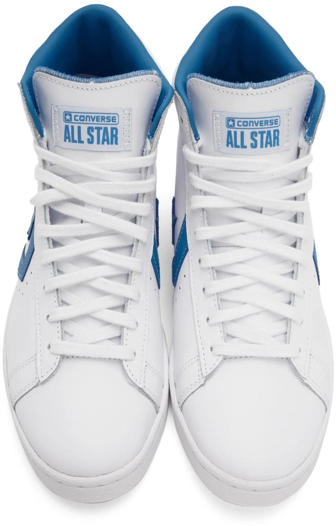 商品Converse|White & Blue Pro Leather High Sneakers,价格¥321,第5张图片详细描述