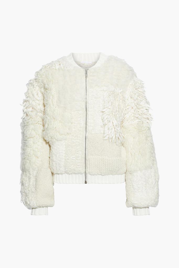 Paneled bouclé-knit bomber jacket商品第3张图片规格展示