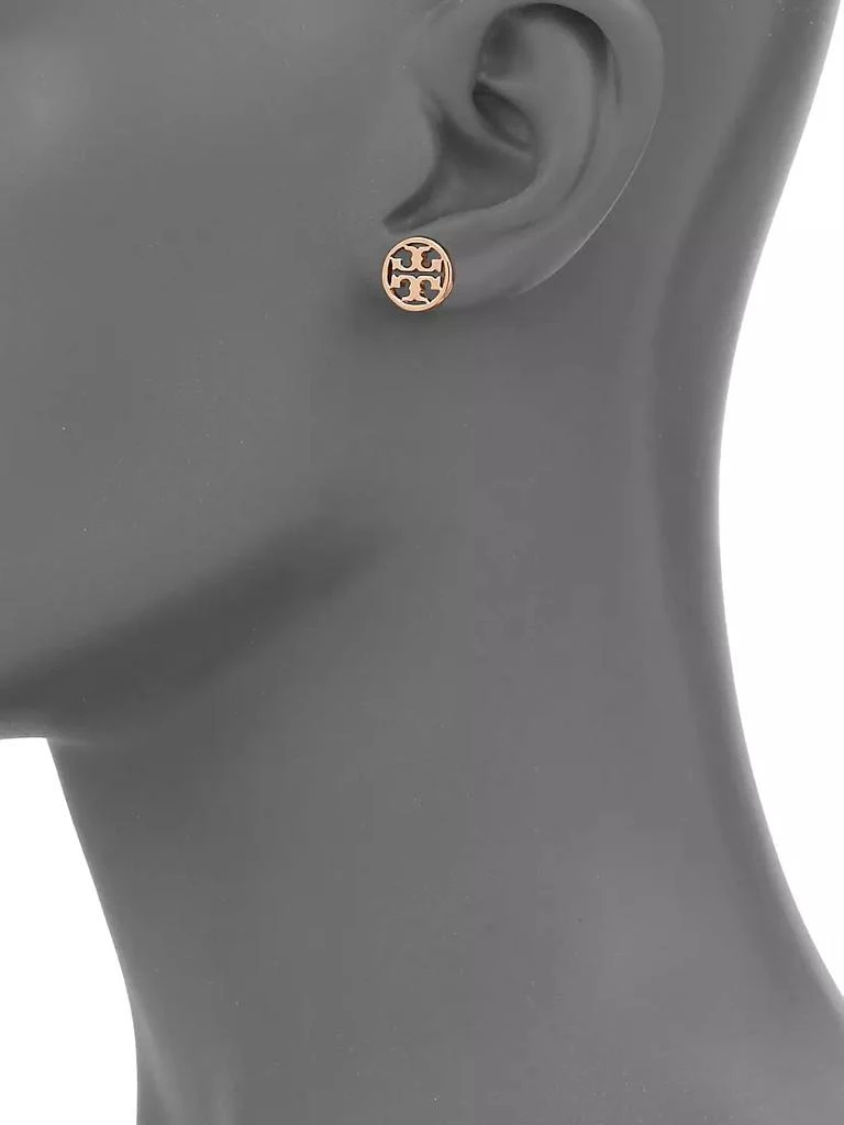 商品Tory Burch|Logo Circle Stud Earrings/Rose Goldtone,价格¥410,第2张图片详细描述
