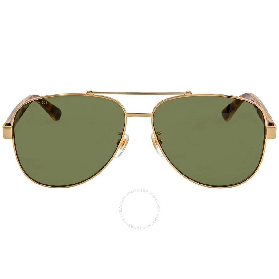 商品Gucci|Green Pilot Men's Sunglasses GG0528S 009 63,价格¥1637,第1张图片