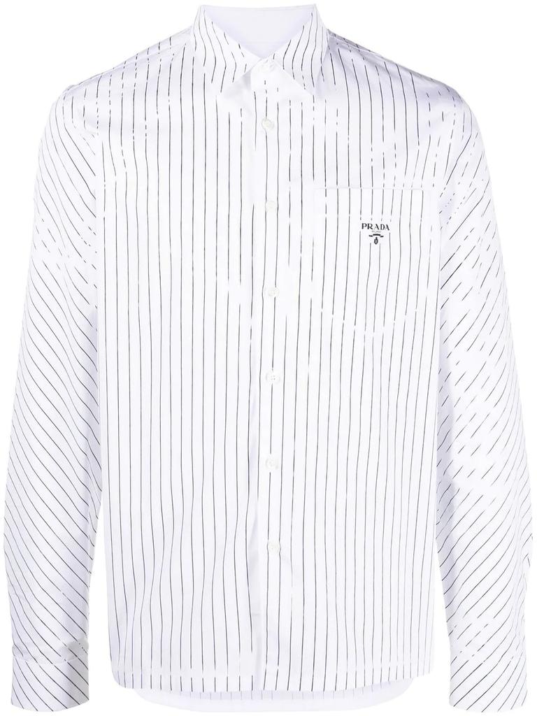 PRADA pinstripe cotton shirt商品第1张图片规格展示