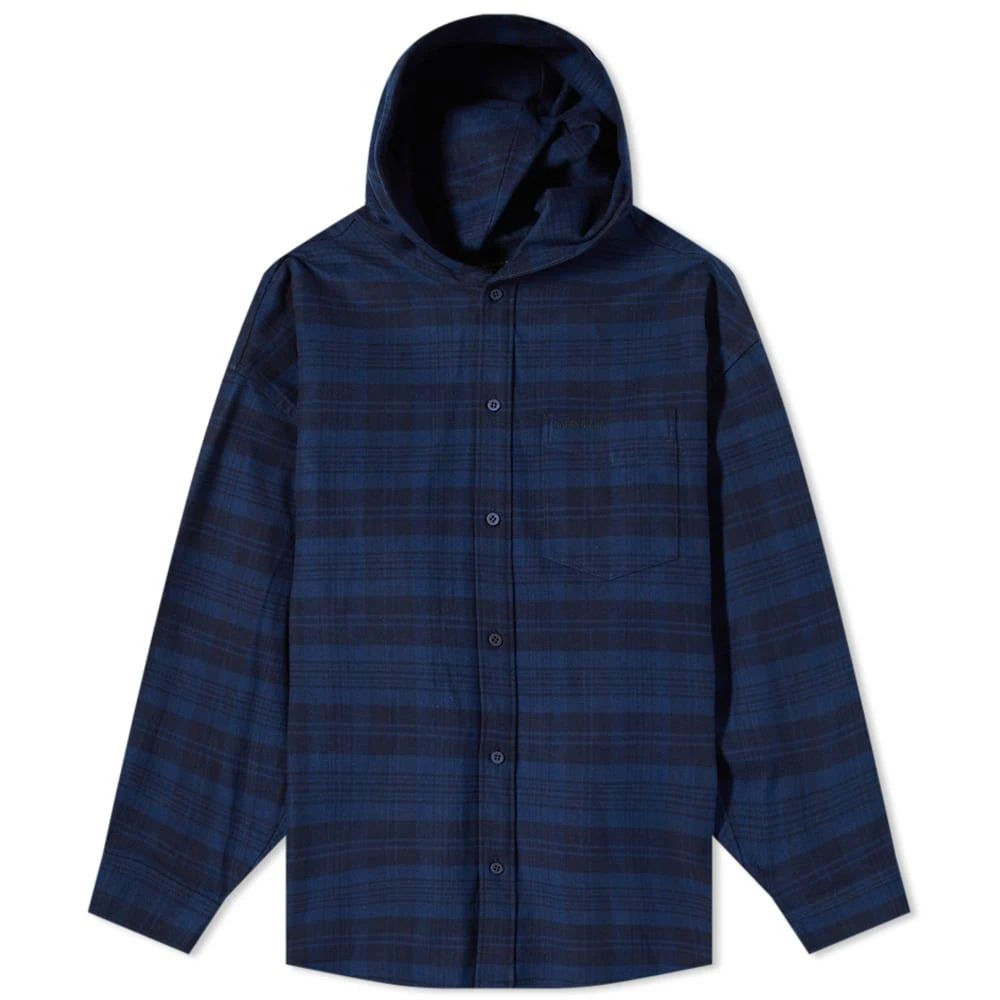 商品Balenciaga|Balenciaga Hooded Check Overshirt,价格¥4762,第1张图片