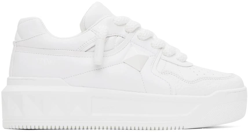 商品Valentino|White One Stud XL Nappa Leather Sneakers,价格¥8646,第1张图片