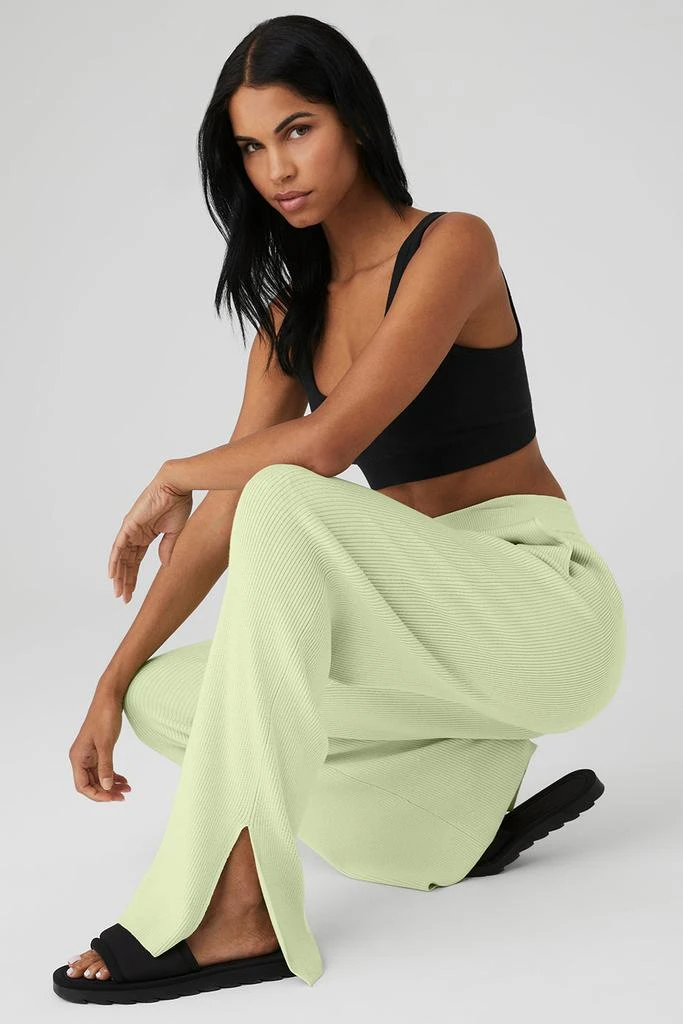 商品Alo|Knit High-Waist Salana Wide Leg Pant - Iced Green Tea,价格¥1104,第5张图片详细描述