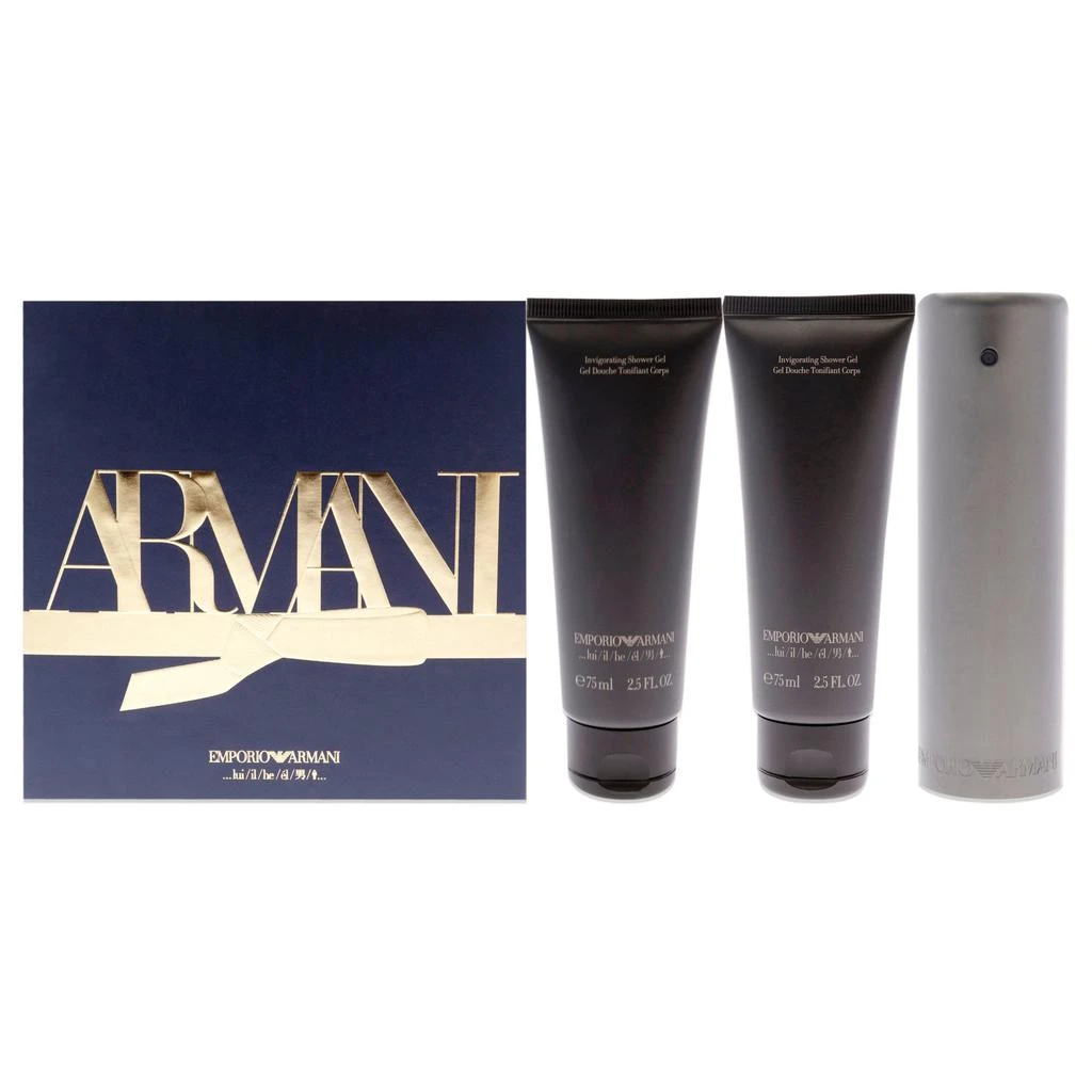 商品Emporio Armani|Emporio Armani by Emporio Armani for Men - 3 Pc Gift Set 1.7oz EDT Spray, 2x2.5oz Shower Gel,价格¥504,第1张图片
