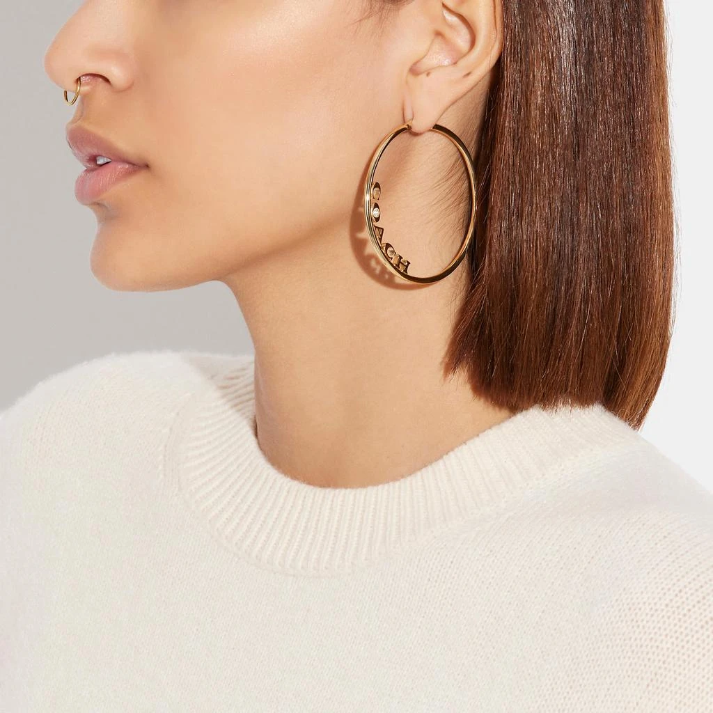 商品Coach|Coach Medium Hoop Earrings,价格¥274,第2张图片详细描述