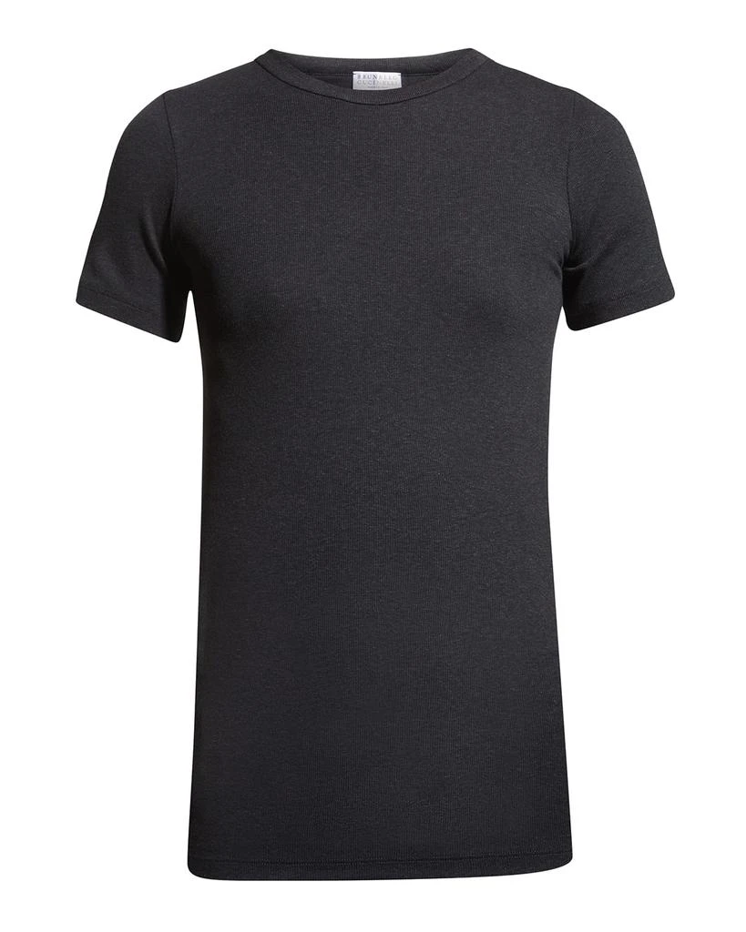 商品Brunello Cucinelli|Ribbed T-Shirt w/ Monili Trim,价格¥3069,第2张图片详细描述