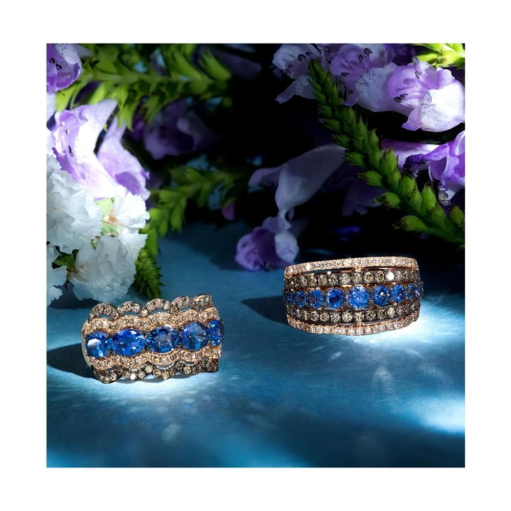 商品Le Vian|Chocolatier® Blueberry Sapphire (1-1/6 ct. t.w.) & Diamond (7/8 ct. t.w.) Multirow Ring in 14k Rose Gold,价格¥38832,第3张图片详细描述
