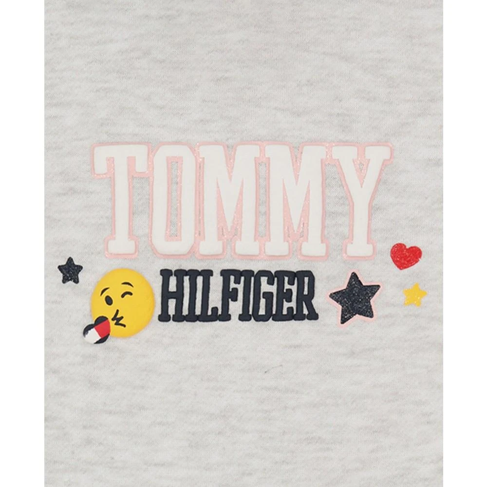 商品Tommy Hilfiger|Toddler Girl Heather Fleece Crewneck Sweatsuit, 2 Piece Set,价格¥452,第3张图片详细描述