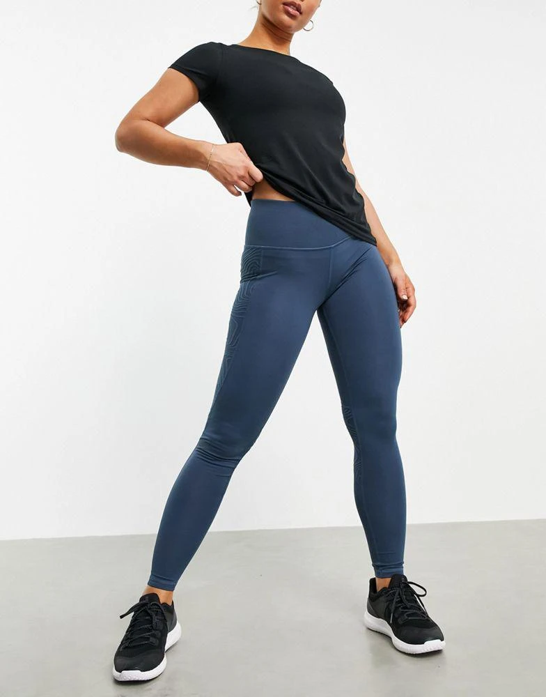 商品Under Armour|Under Armour coldgear rush jacquard leggings in blue,价格¥243,第4张图片详细描述