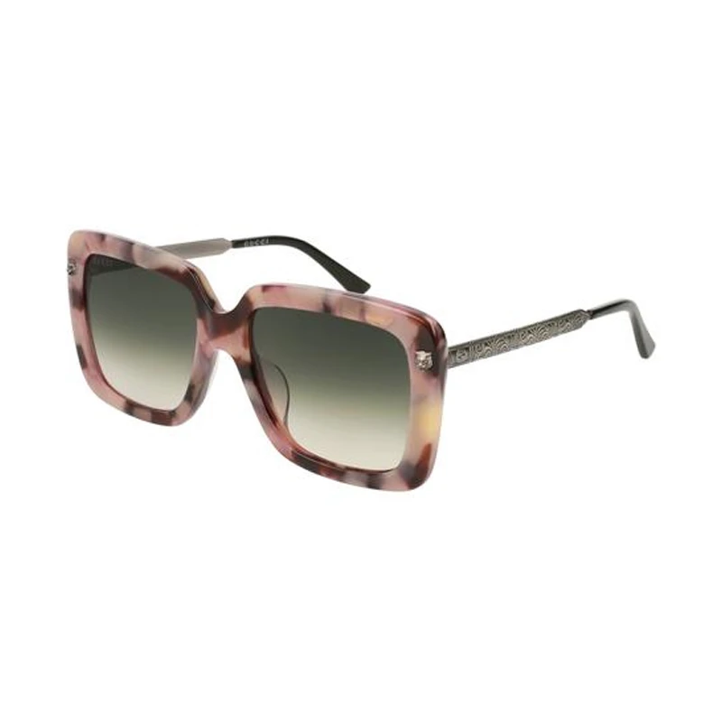 商品[国内直发] Gucci|GUCCI 拼色女士方形太阳镜 GG0216SA-004,价格¥2646,第1张图片