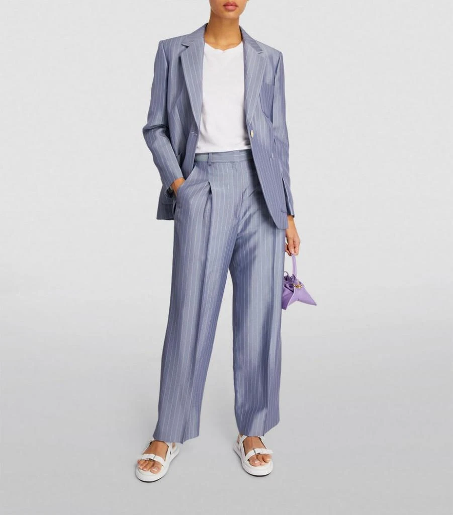 商品Sandro|Pinstripe Single-Breasted Blazer,价格¥2131,第2张图片详细描述