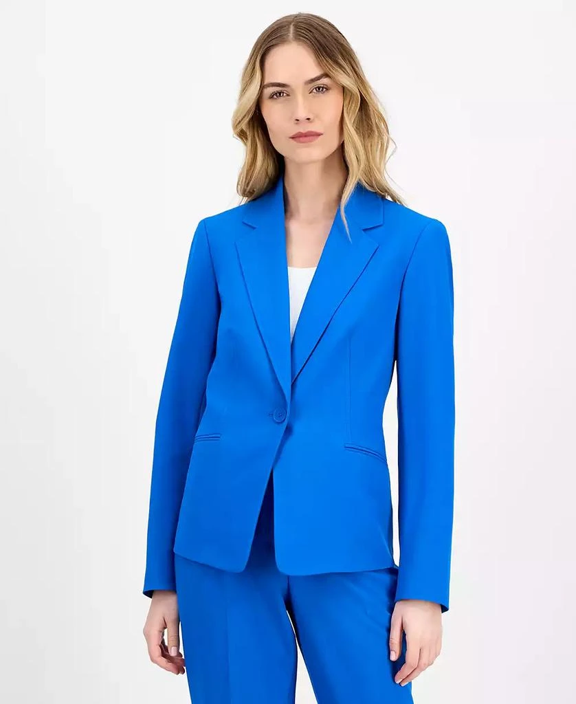 Women's Crepe One-Button Straight-Leg Pantsuit Set, Regular & Petite 商品