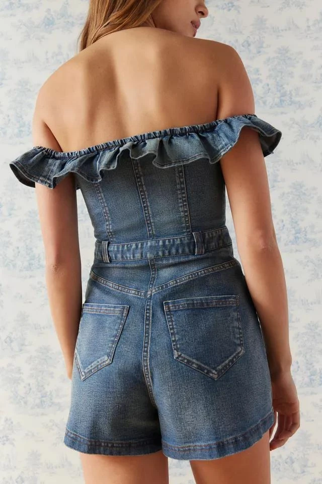 商品Kimchi Blue|Kimchi Blue Jeena Denim Off-The-Shoulder Romper,价格¥749,第5张图片详细描述