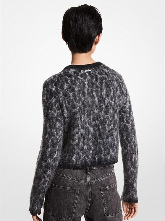 Leopard Jacquard Cropped Sweater商品第2张图片规格展示