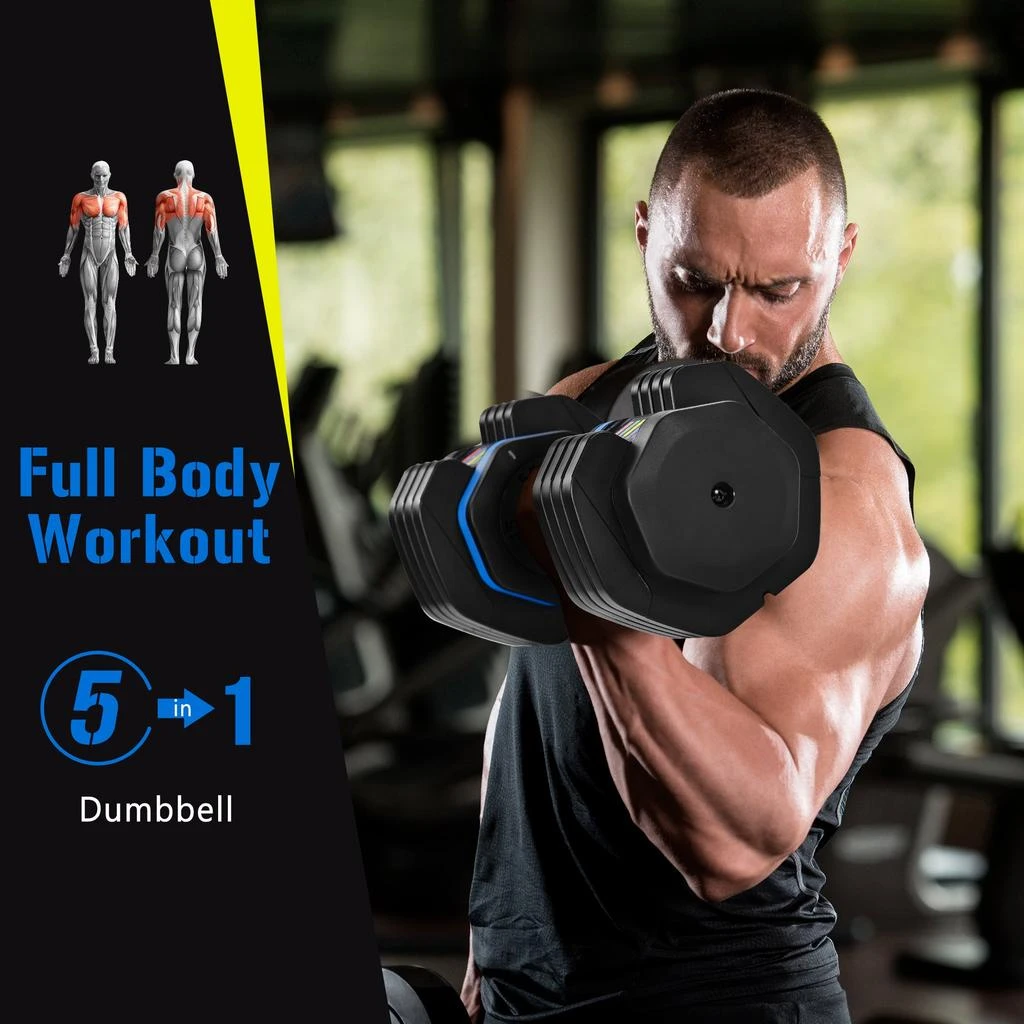 Streamdale 55 lb Adjustable Dumbbell with Anti-Slip Handle 商品