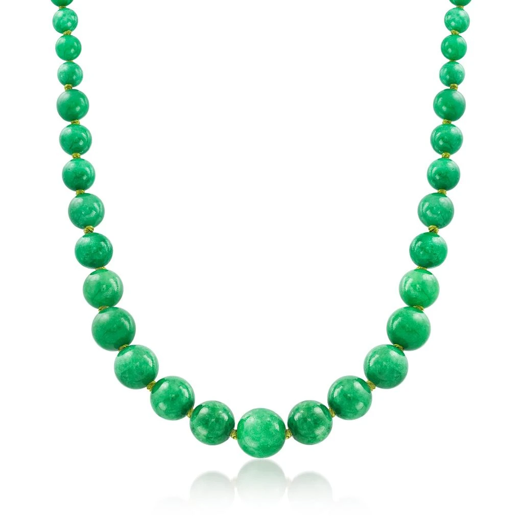 商品Ross-Simons|7-14mm Jade Bead Necklace With 14kt Yellow Gold,价格¥1638,第1张图片