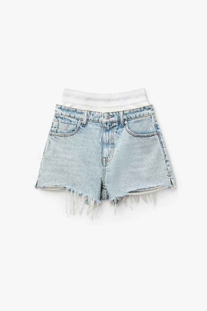 商品Alexander Wang|LOGO ELASTIC BRIEF LAYER SHORT IN DENIM,价格¥2066,第3张图片详细描述