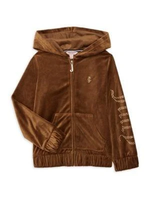 商品Juicy Couture|Girl's Velour Zip Hoodie,价格¥151,第1张图片