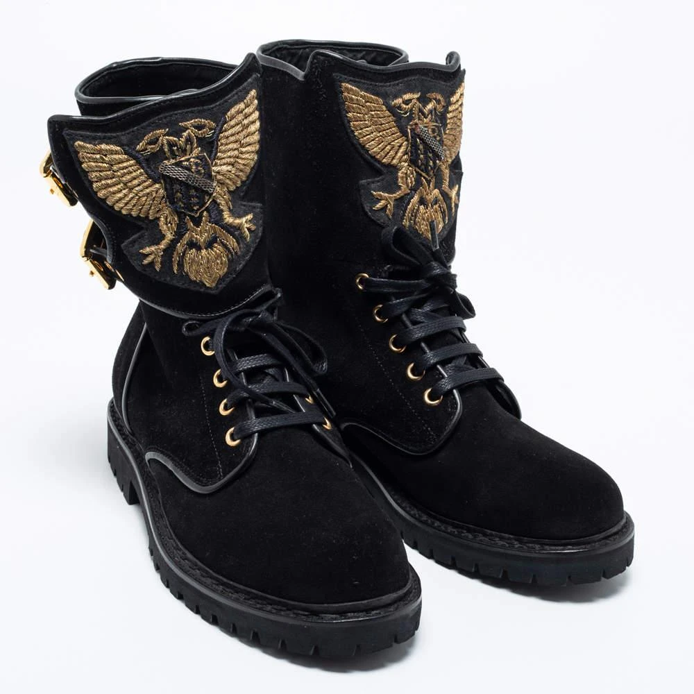 商品[二手商品] Balmain|Balmain Black Suede Eagle Combat Boots Size 41,价格¥1690,第4张图片详细描述