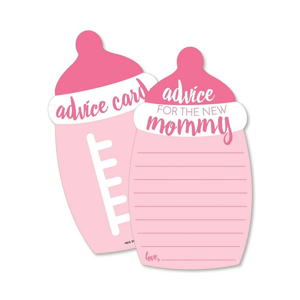 商品Big Dot of Happiness|Baby Girl - Pink Bottle Baby Shower Advice Cards - Set of 20,价格¥119,第1张图片
