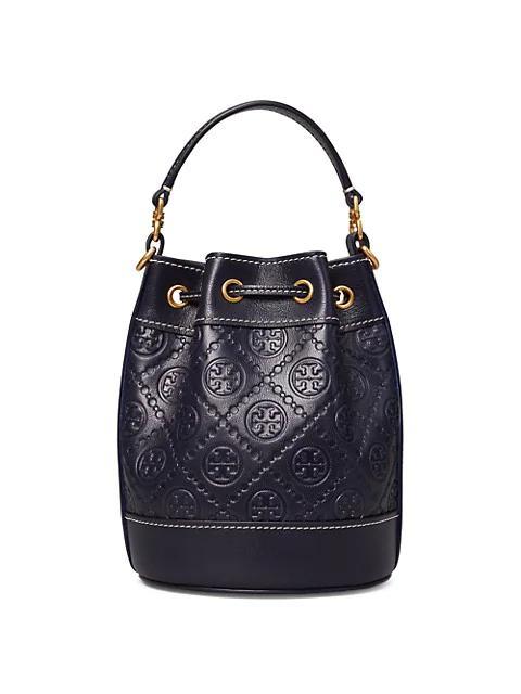 商品Tory Burch|Mini T Monogram Leather Bucket Bag,价格¥2925,第6张图片详细描述