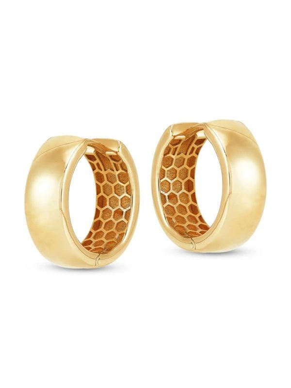 商品Saks Fifth Avenue|14K Yellow Gold Polished Huggie Earrings,价格¥4301,第4张图片详细描述