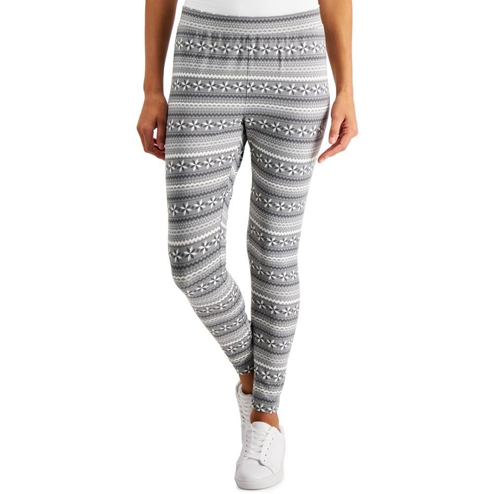 商品Style & Co|Petite Fair Isle Mid Rise Fleece Leggings, Created for Macy's,价格¥213,第3张图片详细描述