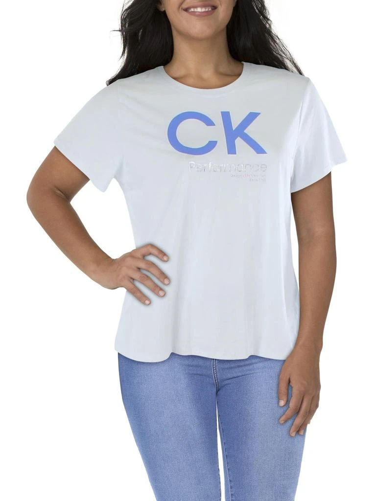 商品Calvin Klein|Plus Womens Cotton Activewear Pullover Top,价格¥127,第1张图片