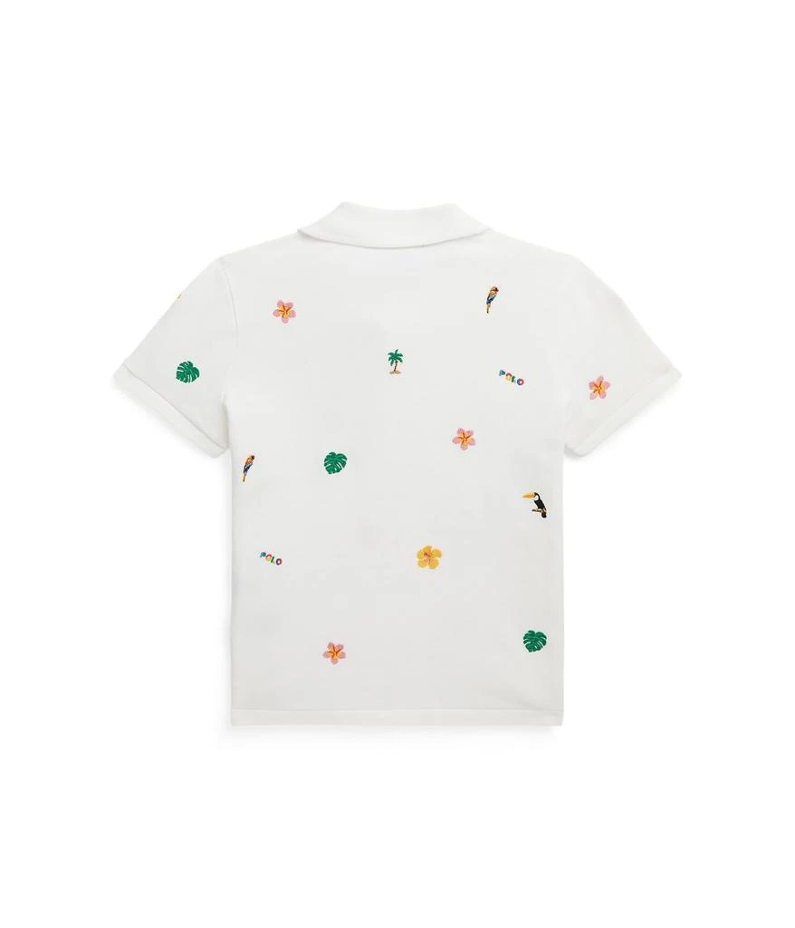 商品Ralph Lauren|Tropical-Embroidery Mesh Boxy Polo Shirt (Big Kids),价格¥310,第2张图片详细描述
