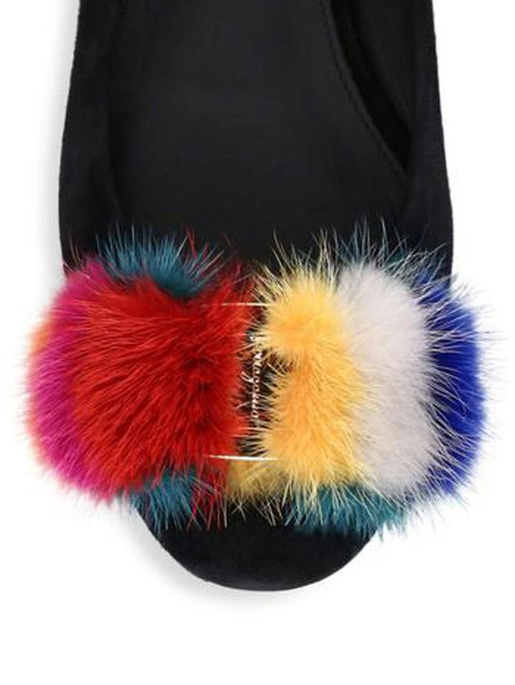 商品Salvatore Ferragamo|Vara Rainbow Mink Flats,价格¥4430,第4张图片详细描述