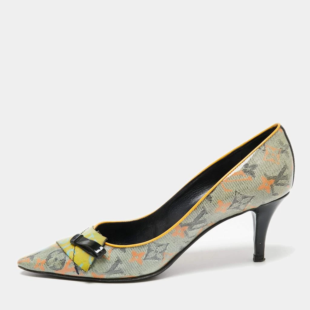 商品[二手商品] Louis Vuitton|Louis Vuitton Multicolor Monogram Coated Denim Richard Prince Flash Pulp Pointed Toe Pumps Size 37.5,价格¥2268,第1张图片