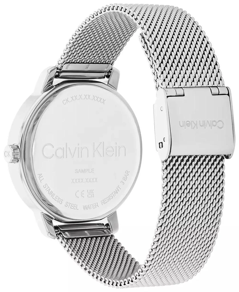 商品Calvin Klein|Women's Silver-Tone Stainless Steel Mesh Bracelet Watch 34mm,价格¥1348,第3张图片详细描述