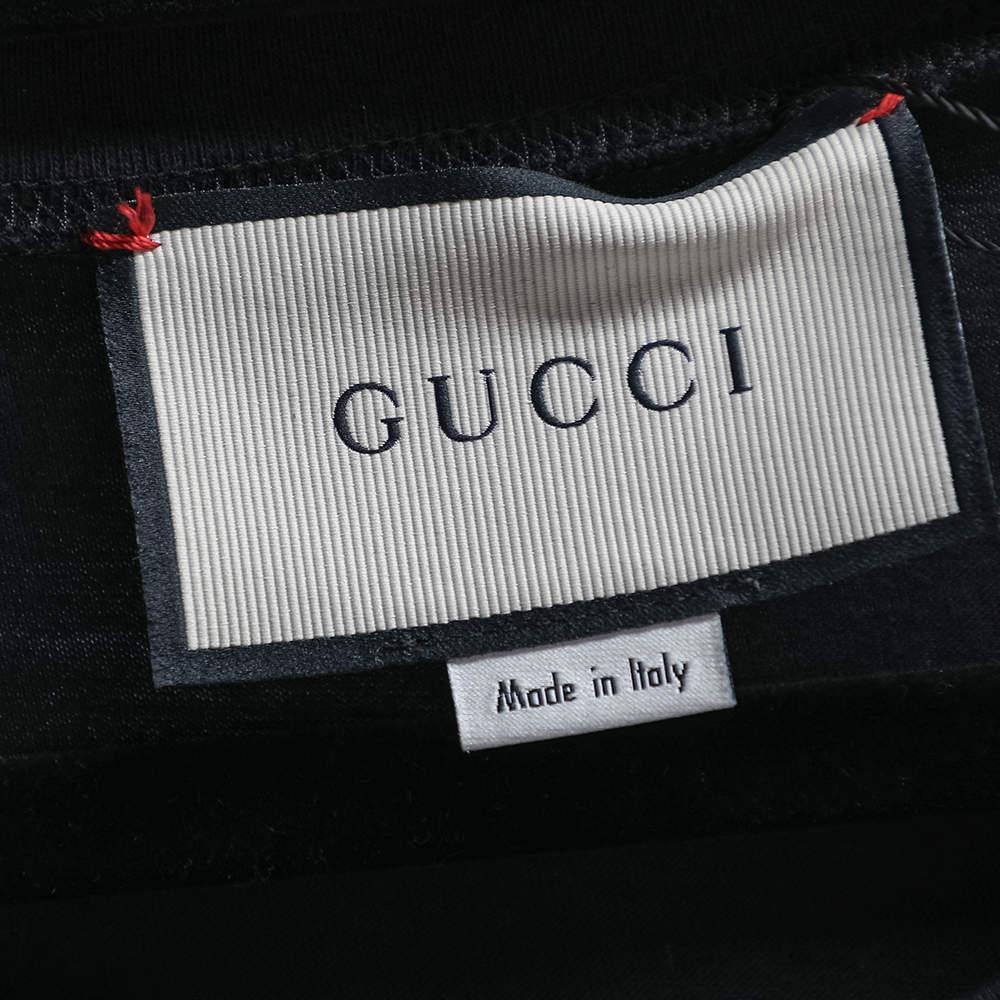 Gucci Black Shooting Stars Embellished Cotton T-Shirt S商品第5张图片规格展示