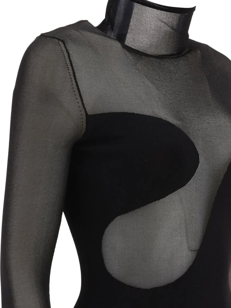 商品Nensi Dojaka|Asymmetric Line Bodysuit Tops Black,价格¥6721,第4张图片详细描述