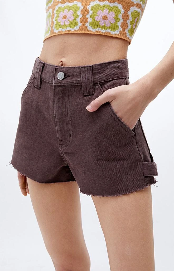 商品PacSun|Brown High Waisted Carpenter Shorts,价格¥99,第2张图片详细描述