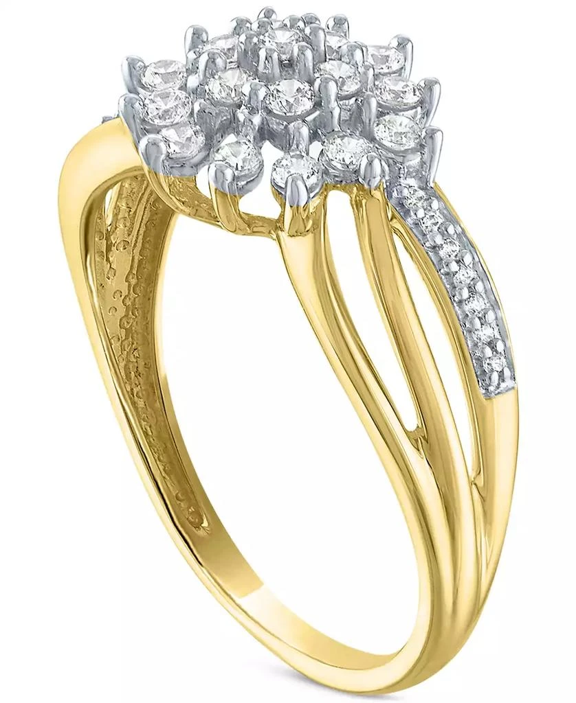 商品Forever Grown Diamonds|Lab Grown Diamond Star Cluster Ring (1/3 ct. t.w.) in 10k Gold,价格¥2777,第3张图片详细描述