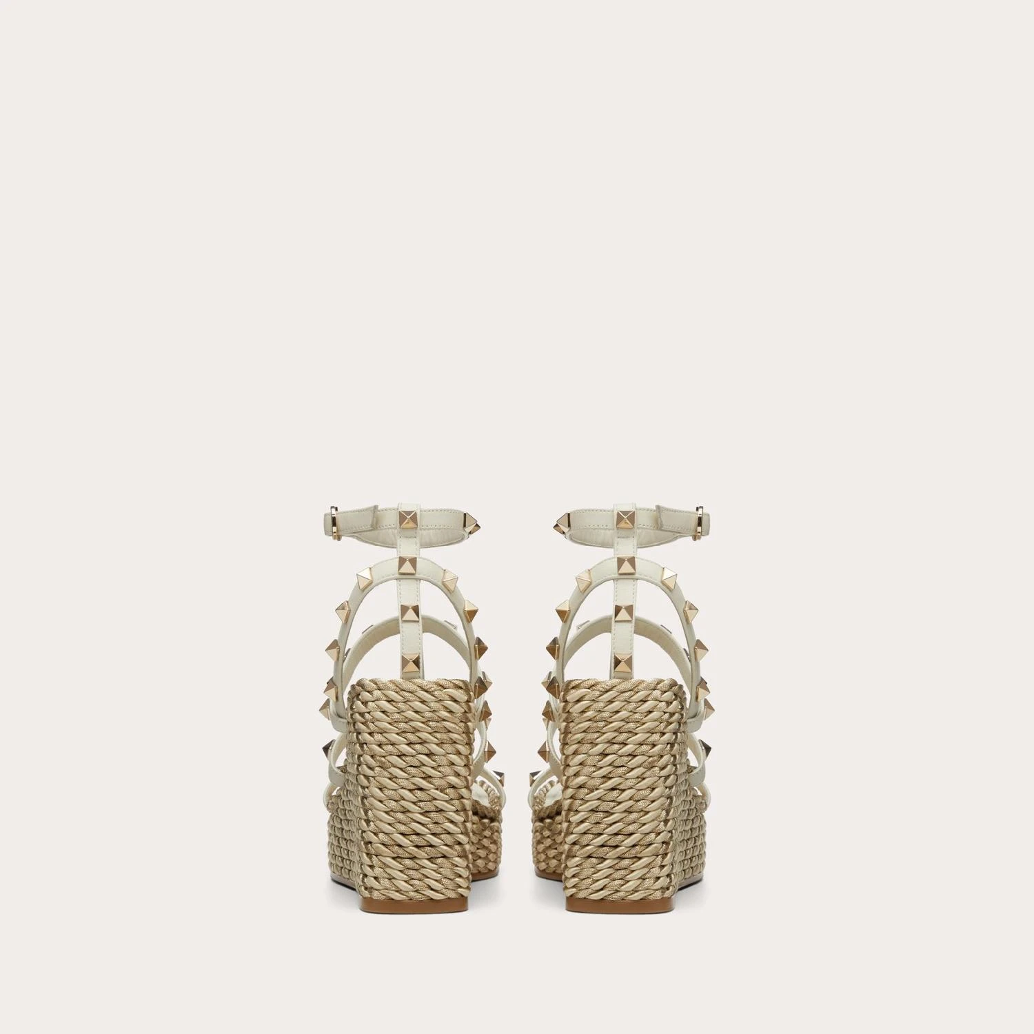 【预售】 华伦天奴 25春夏 女士 坡跟鞋 SANDALES COMPENSÉES À BRIDES ROCKSTUD EN CUIR DE VEAU. TALON : 95 MM 4W2S0F95EMP_I16  商品