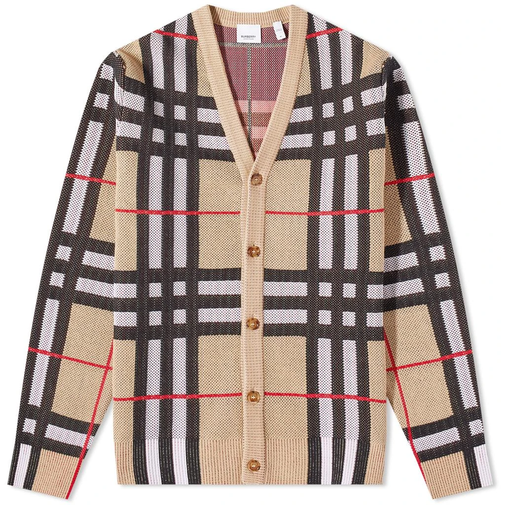 商品Burberry|Burberry Harriford Pique Check Cardigan,价格¥7122,第1张图片