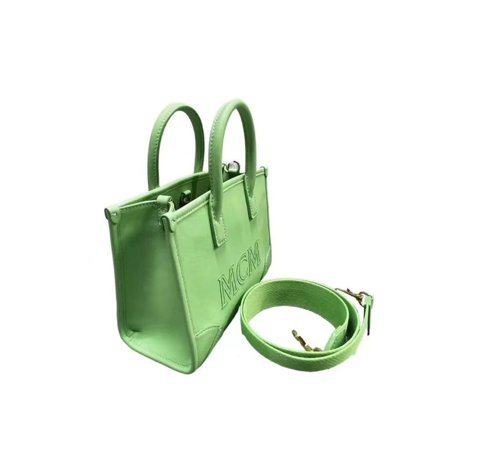 MCM Munchen Logo印花 小牛皮 单肩手提包迷你 女款 绿色MWTCSSX02JW001-SUMMER GREEN 商品